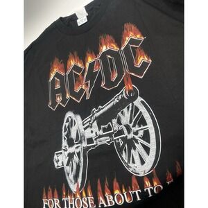 Vintage 2004 ACDC‎ Those About To Rock Shirt Size XL Band Rock Y2K Fade Cannon
